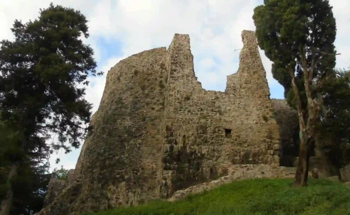 The coastal ruins of Petra Fortress on a cliff over the Black Sea during a historic castles of Georgia tour