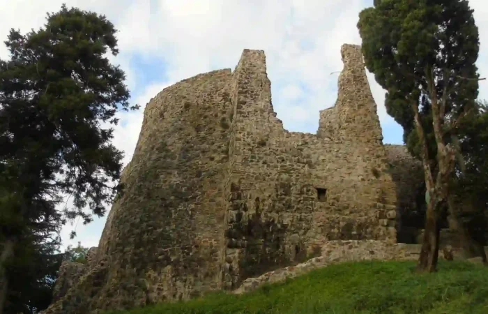The coastal ruins of Petra Fortress on a cliff over the Black Sea during a historic castles of Georgia tour