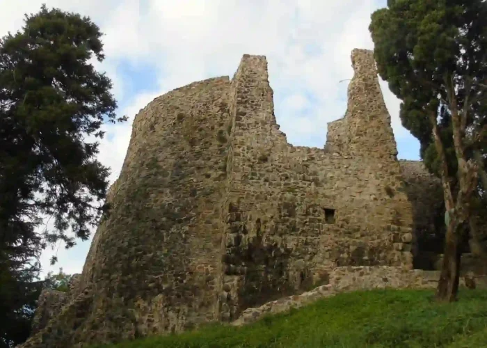 The coastal ruins of Petra Fortress on a cliff over the Black Sea during a historic castles of Georgia tour