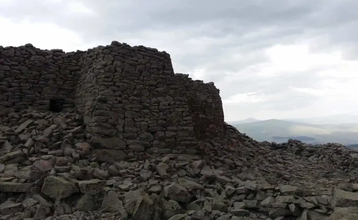The mysterious cyclopean stone walls of Abuli Fortress in the high mountains of Javakheti, Georgia