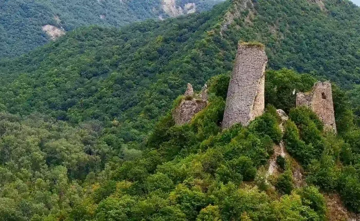 The 5th-century ruins of Ujarma Fortress, a historic royal seat in eastern Georgia