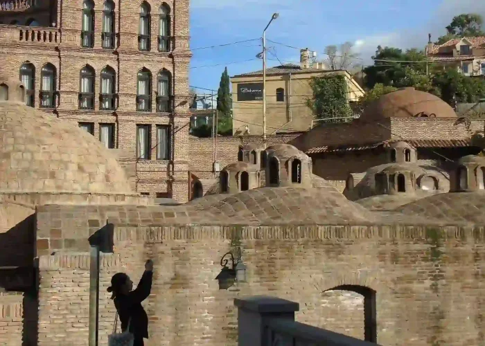 Diverse architecture of Tbilisi at the start of a Georgian eco expedition.