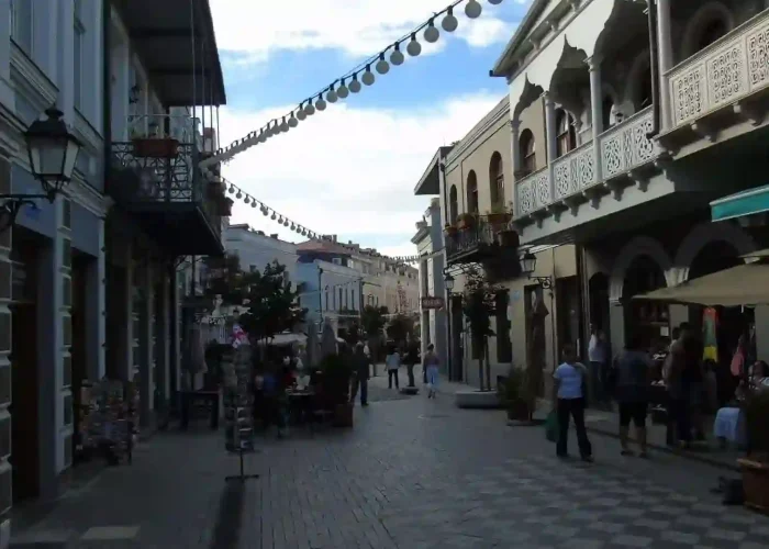 Exploring pedestrian-friendly streets in Tbilisi before heading to nature.
