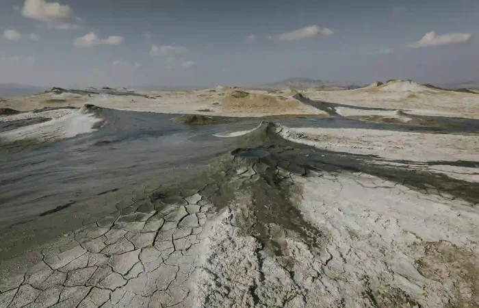 The unique Takhti-Tefa mud volcanoes on a professional Eco tour in Georgia.