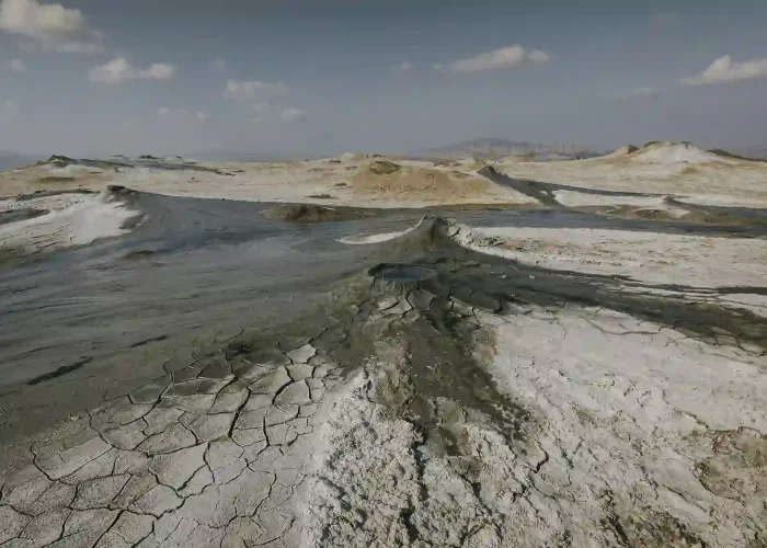 The unique Takhti-Tefa mud volcanoes on a professional Eco tour in Georgia.
