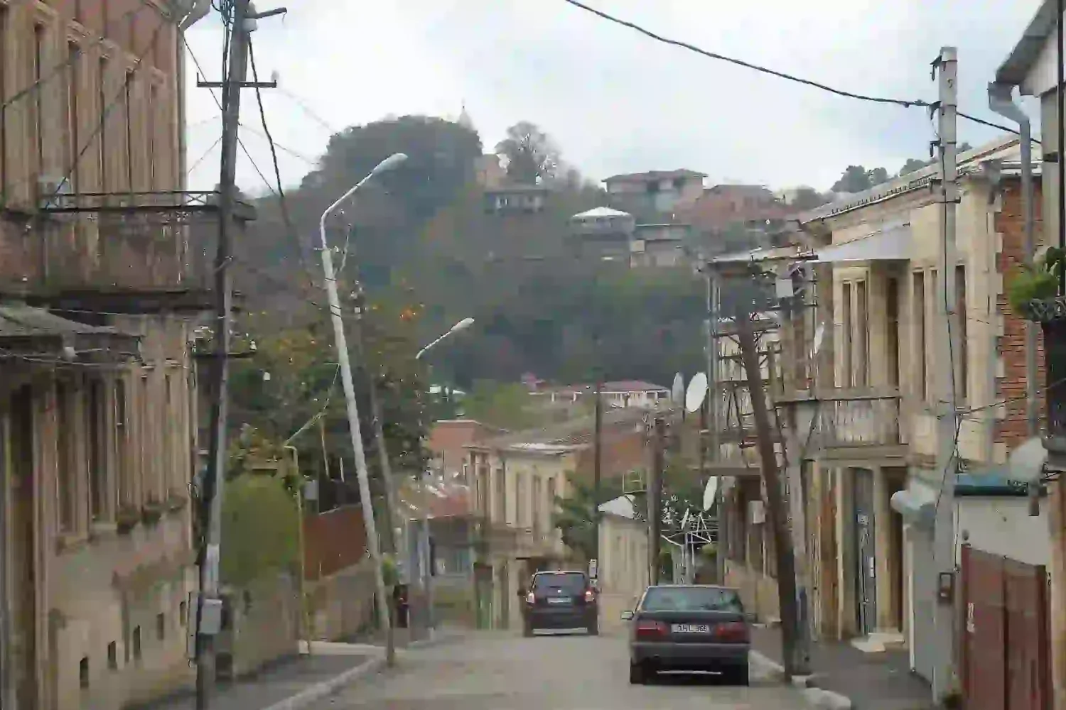 A charming old street in the historic district of Kutaisi.