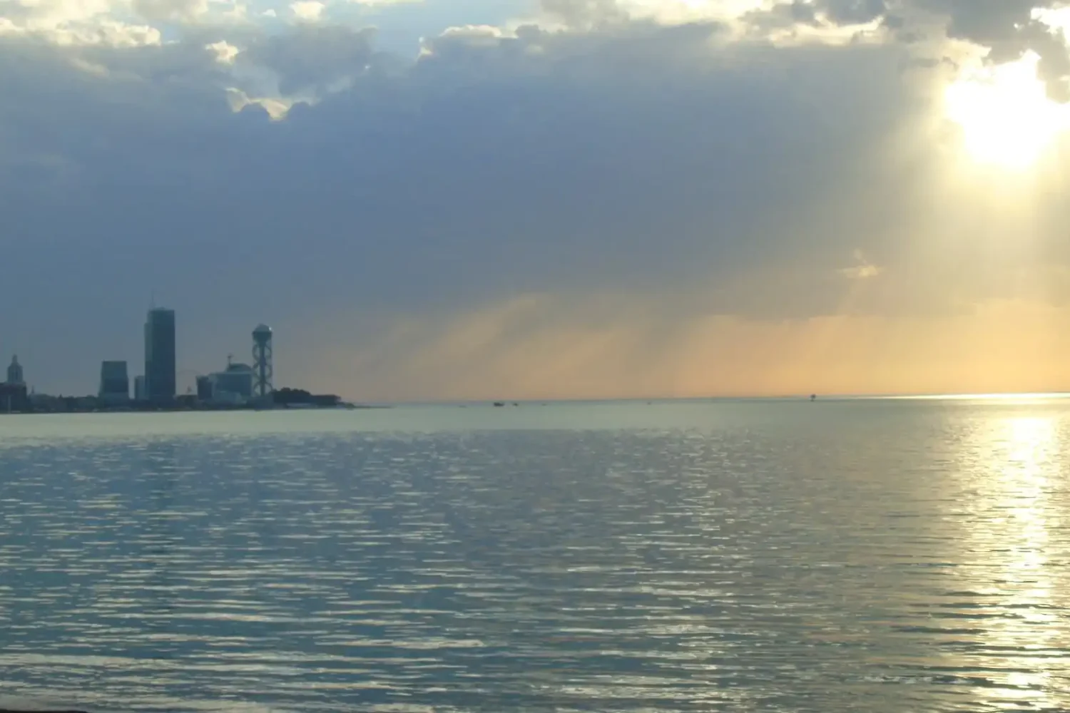 Sunset over the coast