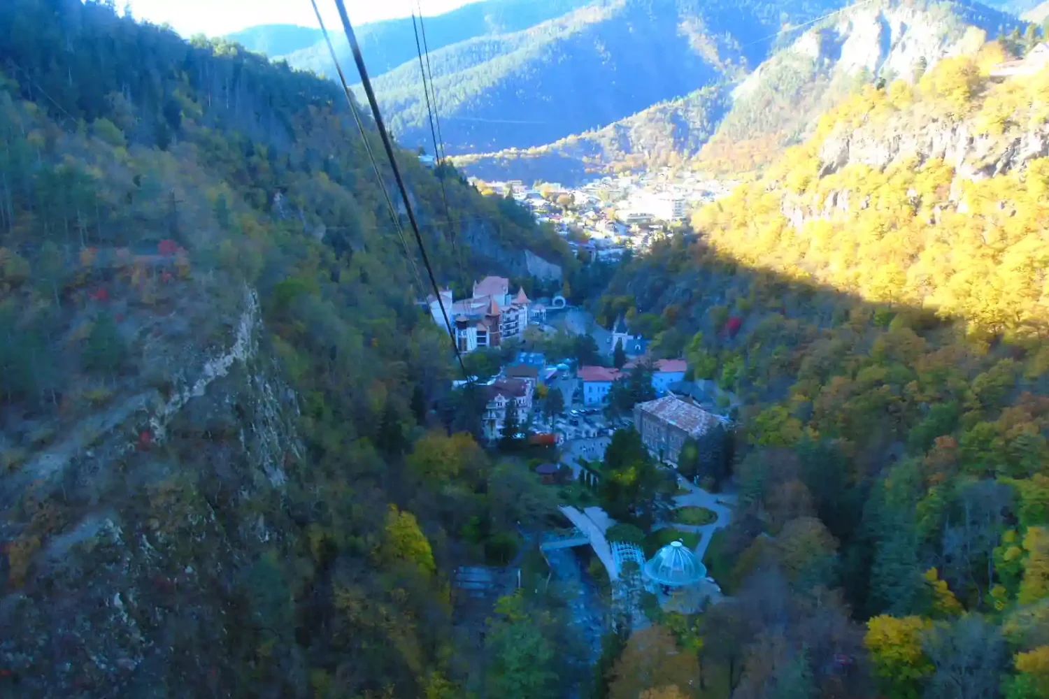 Borjomi day trip from Batumi - Central Park view., Panoramic view of Borjomi Park from the top station