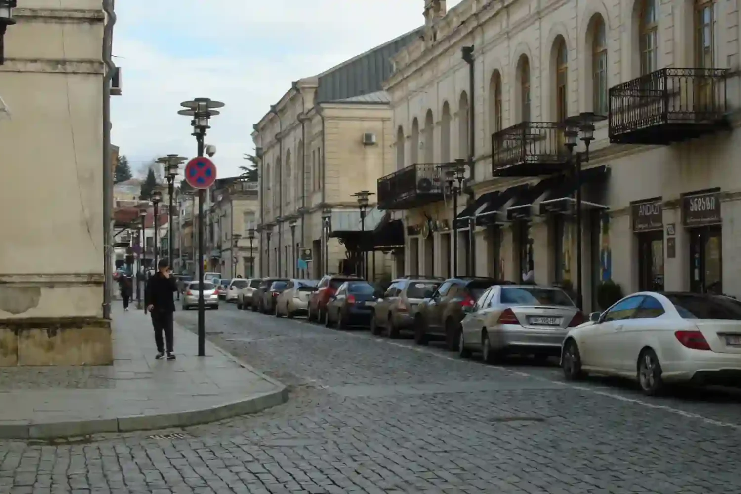 Central street of Kutaisi city during a Tour to Kinchkha Waterfall.