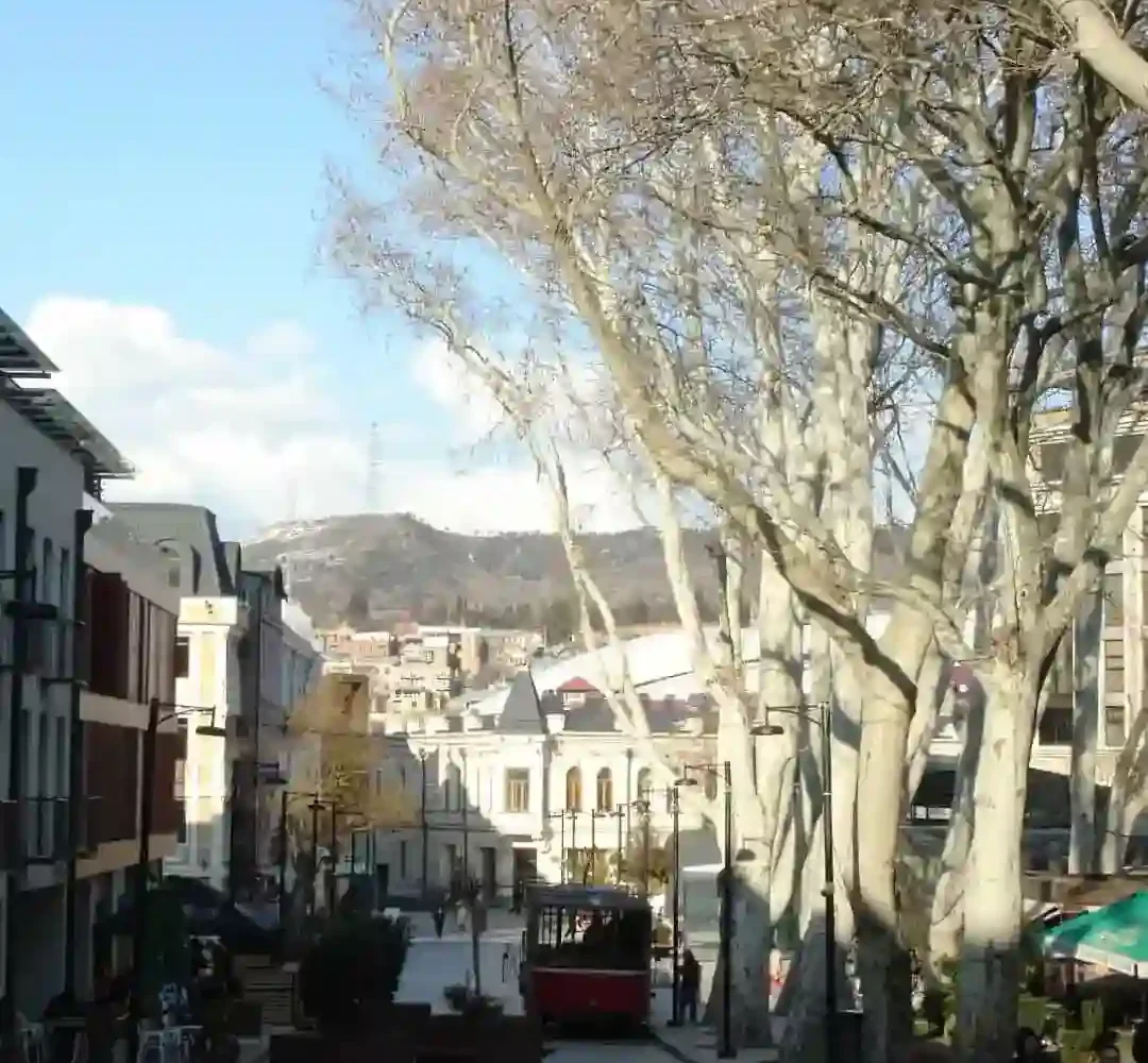 Walking the lanes during Excursion in old Tbilisi
