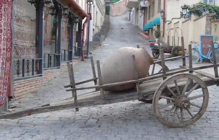 Decorative wine pitcher representing 8,000 years of tradition