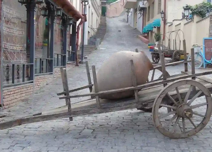 Decorative wine pitcher representing 8,000 years of tradition