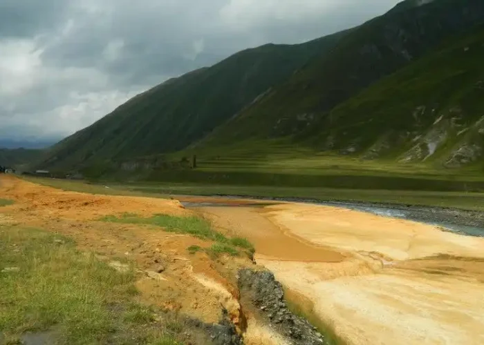 Volcanic lava formations discovered while you travel to geological places in Georgia
