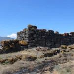 Scenic landscape view of Saro megalithic ruins