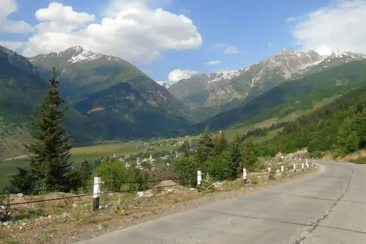 Scenic road to Svaneti during Mestia traveling tours from Batumi