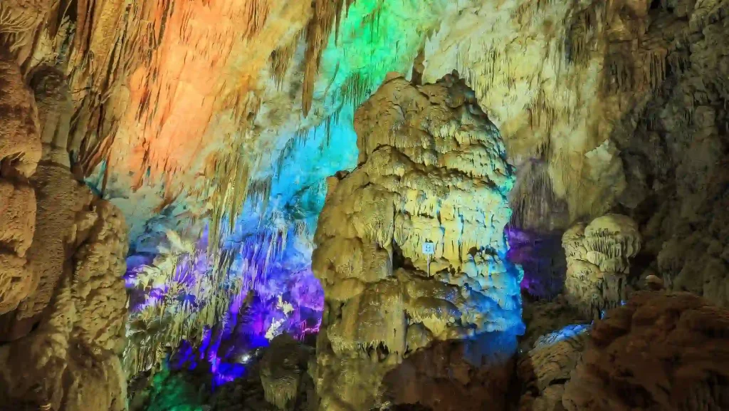 Spectacular Prometheus Cave in Tskaltubo during a caving adventure tour in Georgia