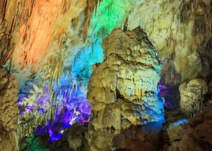 Spectacular Prometheus Cave in Tskaltubo during a caving adventure tour in Georgia