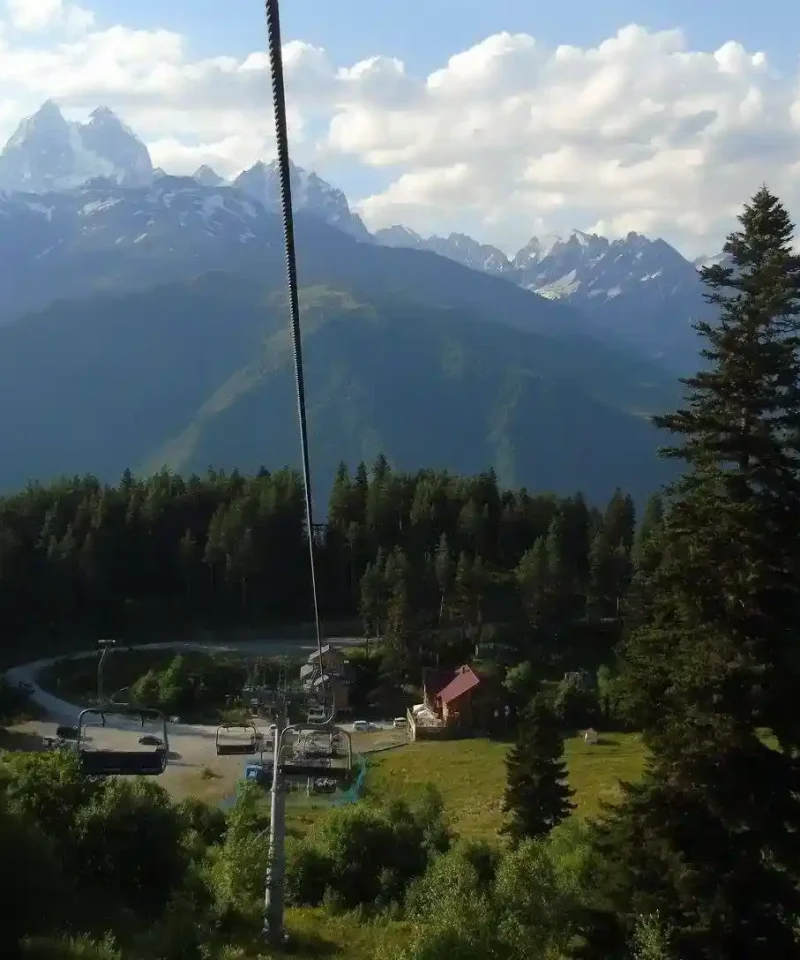 Mount Ushba view from Hatsvali - Mestia traveling tours from Batumi