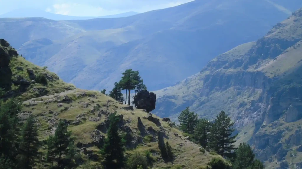 The nearby Vanis Kvabebi cave monastery visited on the southern tour - Vardzia tour from Tbilisi
