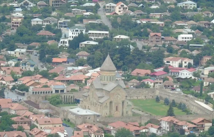 Svetitskhoveli Cathedral enclosure and surrounding urban area