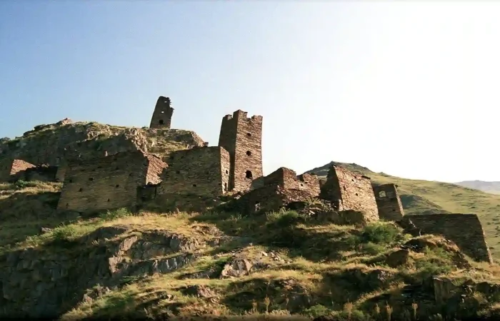 Panoramic view of the medieval village from below