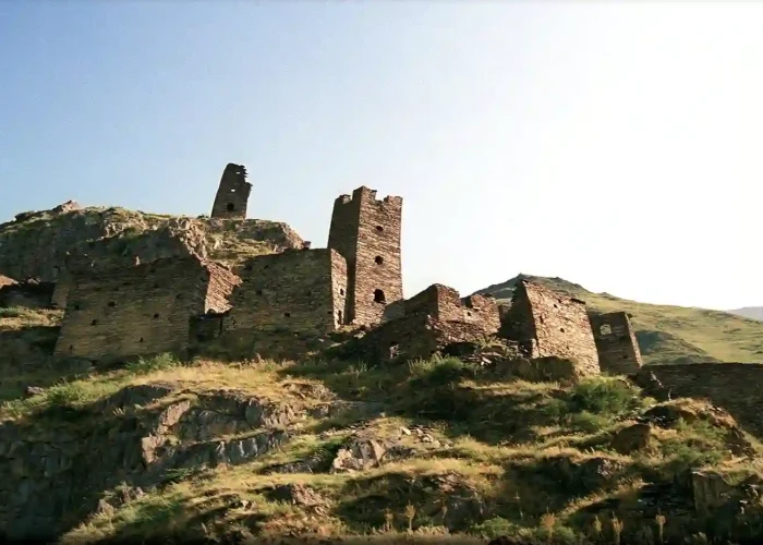 Panoramic view of the medieval village from below