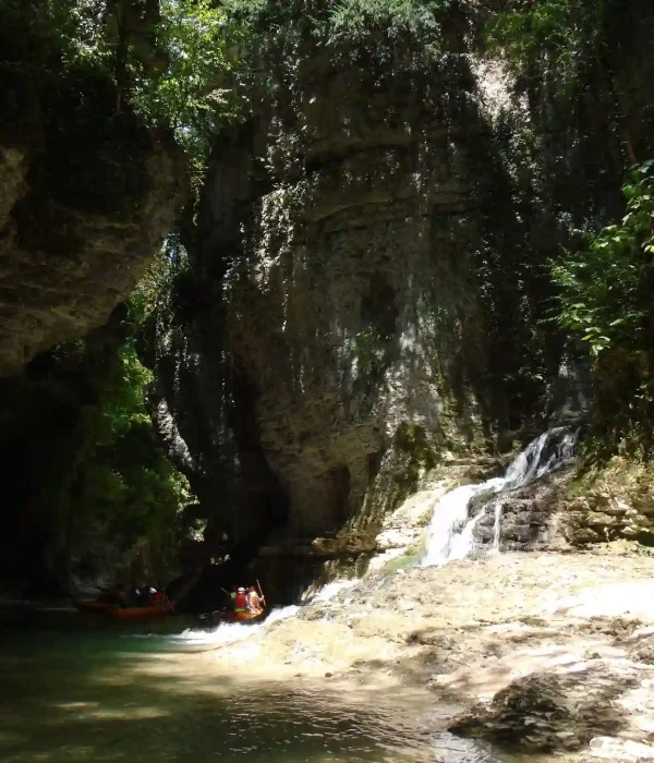 Martvili Canyon Visitors by boat