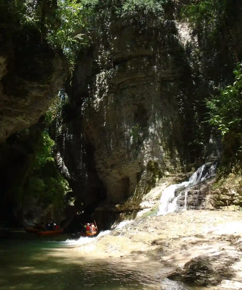 Martvili Canyon Visitors by boat