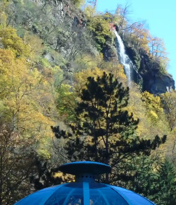 Beautiful waterfall in Borjomi Central Park