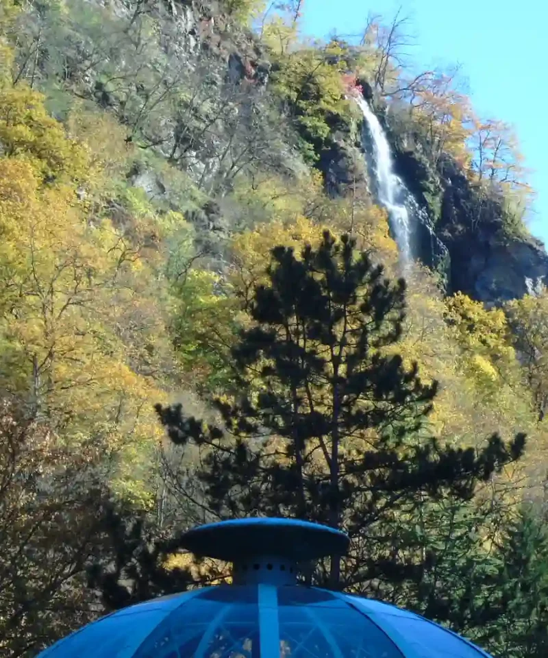 Beautiful waterfall in Borjomi Central Park