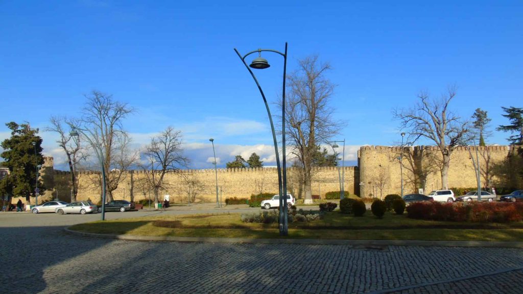 Telavi, one of the streets, King's Palace, view of the fence