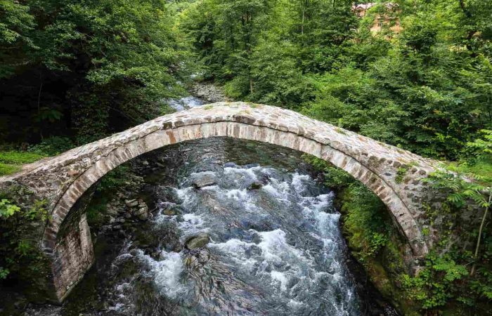 Medieval historical bridge. Bridge named after King Tamar