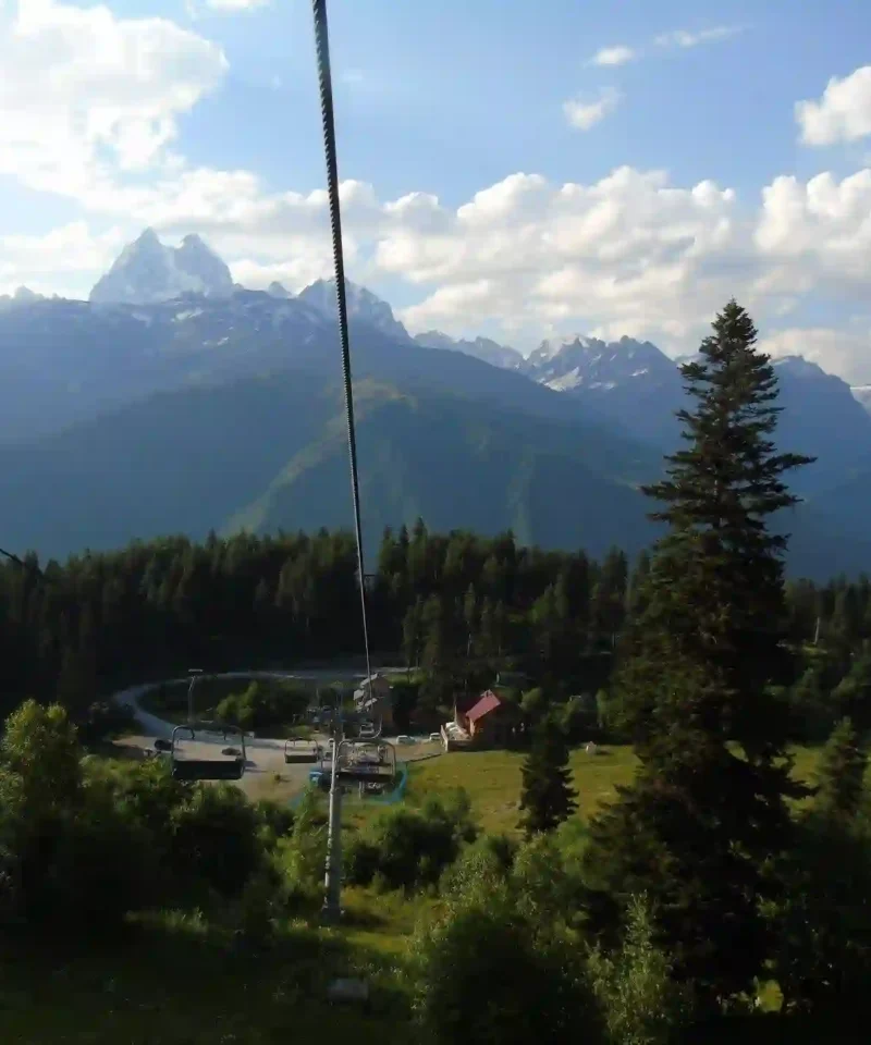 Scenic view of Mestia, Caucasus mountains